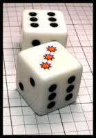 Dice : Dice - 6D - Star Pips on the 3 - JA Collection Feb 2024